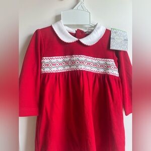 Red Baby Dress with White Collar